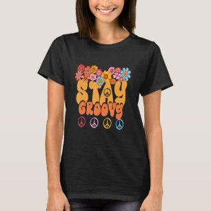 Retro 60s 70s Peace Hippie Stay Groovy Sunflowers T-Shirt
