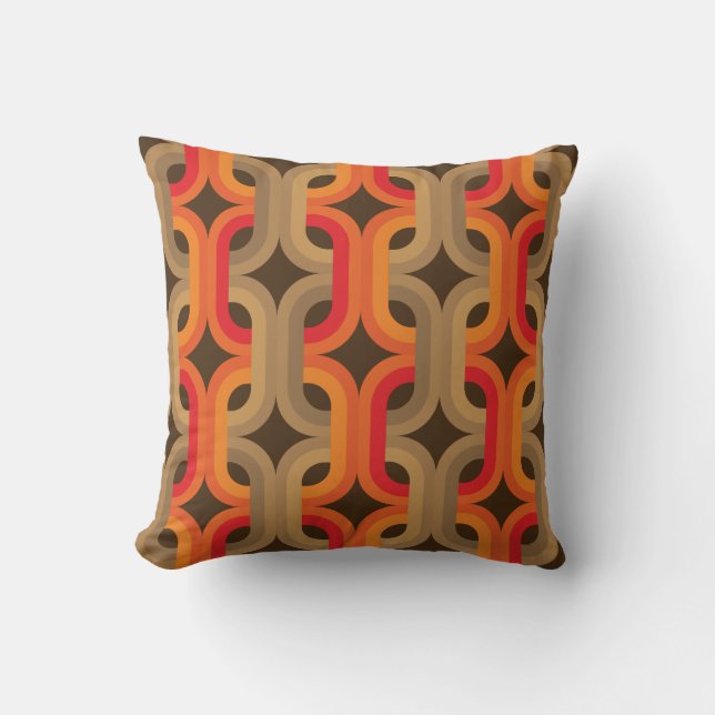 retro 60s 70s style pillow (Front)