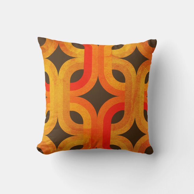 retro 60s 70s style pillow (Front)