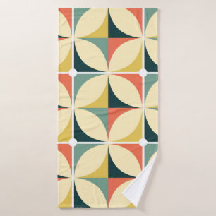 Retro 60's and 70's retro seamless pattern, vintag bath towel