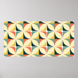 Retro 60's and 70's retro seamless pattern, vintag poster