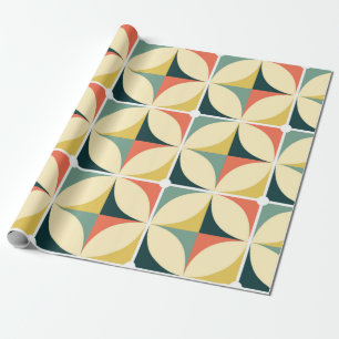 Retro 60's and 70's retro seamless pattern, vintag wrapping paper