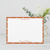 Retro 60s Flowers Orange Pink Bridal Shower Custom