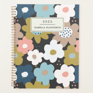 Retro 60s Groovy Floral Flower Personalised 2025 Planner