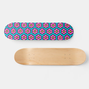Retro 60s Groovy Flower Pattern Flowers Skateboard
