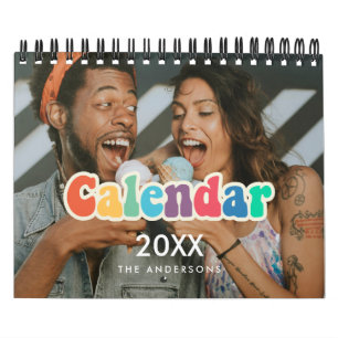 Retro 60s Hippie Fun family photo 2027 Calendar