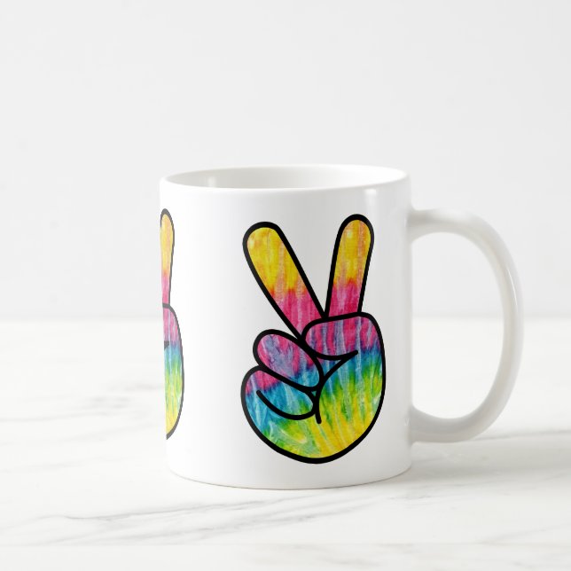 Retro 60s Hippy Peace Sign Psychedelic Coffee Mug (Right)