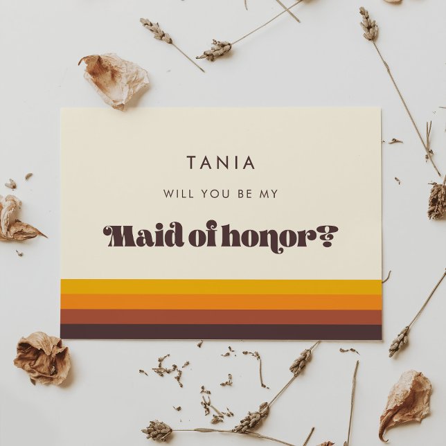 Retro 60s Mid Century Maid of Honour Proposal Card (Creator Uploaded)