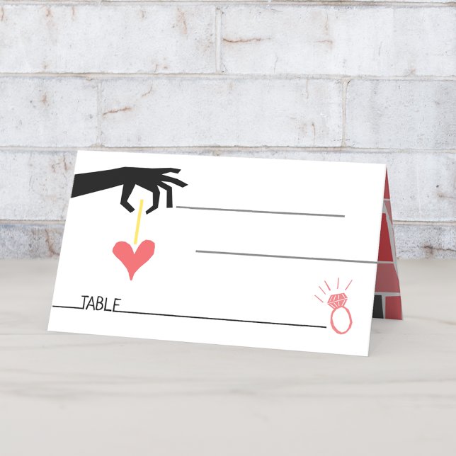 Retro 60s Mid-Century Modern Wedding Geometric Place Card (Creator Uploaded)