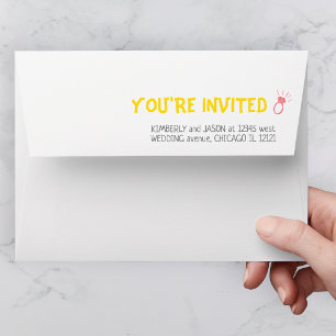 Retro 60s Mid-Century Modern Wedding Ring Bold Envelope