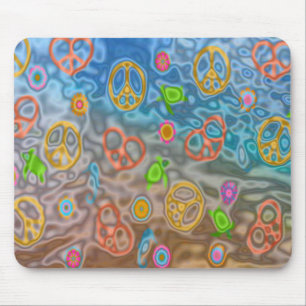 Retro 60s Peaceful Ocean Life Apparel Gifts Mouse Mat