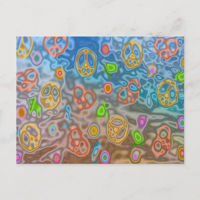 Retro 60s Peaceful Ocean Life Apparel Gifts Postcard (Front)