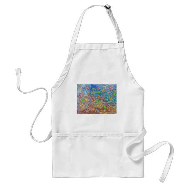Retro 60s Peaceful Ocean Life Apparel Gifts Standard Apron (Front)