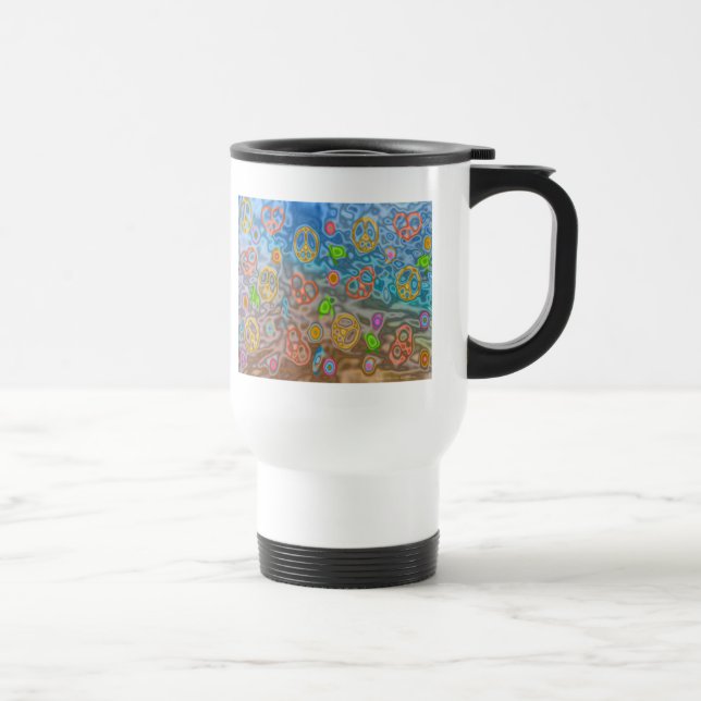 Retro 60s Peaceful Ocean Life Apparel Gifts Travel Mug (Right)