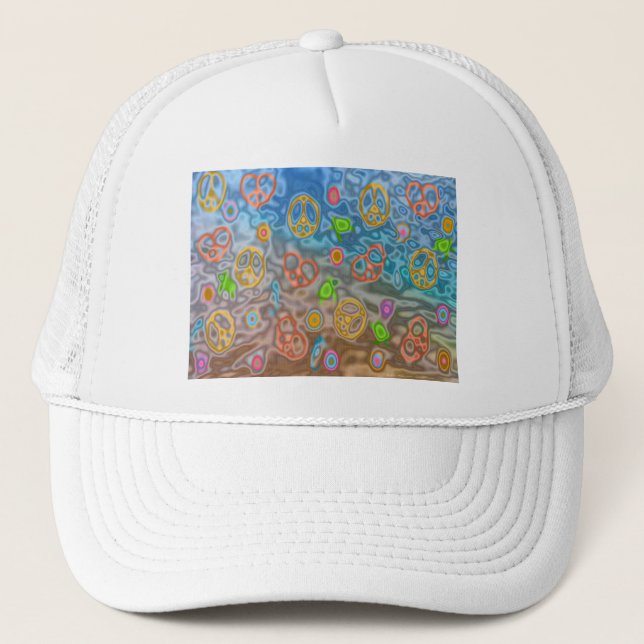 Retro 60s Peaceful Ocean Life Apparel Gifts Trucker Hat (Front)