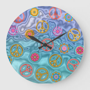 Retro 60s Peaceful Ocean Waves Clock