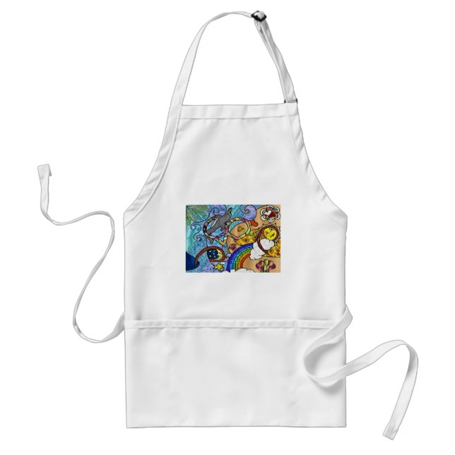 Retro 60s Psychedelic At The Beach Gifts Apparel Standard Apron (Front)
