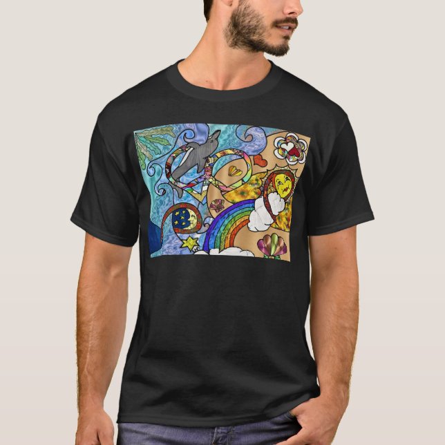 Retro 60s Psychedelic At The Beach Gifts Apparel T-Shirt (Front)