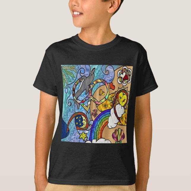 Retro 60s Psychedelic At The Beach Gifts Apparel T-Shirt (Front)