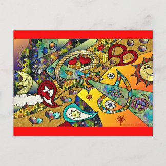 Retro 60s Psychedelic Cycle Of Life Gifts Apparel Postcard