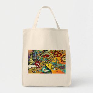 Retro 60s Psychedelic Cycle Of Life Gifts Apparel Tote Bag