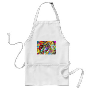 Retro 60s Psychedelic Hearts Paisley Gifts Apparel Standard Apron