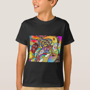 Retro 60s Psychedelic Hearts Paisley Gifts Apparel T-Shirt