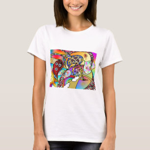 Retro 60s Psychedelic Hearts Paisley Gifts Apparel T-Shirt