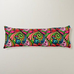 Retro 60s Psychedelic Pattern Body Cushion