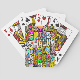 Retro 60s Psychedelic Shalom LOVE Playing Cards