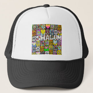 Retro 60s Psychedelic Shalom LOVE Trucker Hat