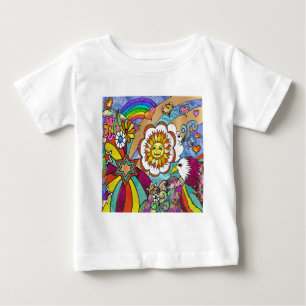 Retro 60s Psychedelic Sunshine Eagle Apparel Gifts Baby T-Shirt