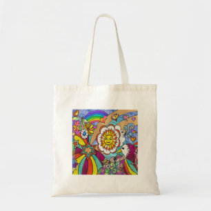 Retro 60s Psychedelic Sunshine Eagle Apparel Gifts Tote Bag