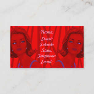 Retro 60s Red Hairdressers Business Card