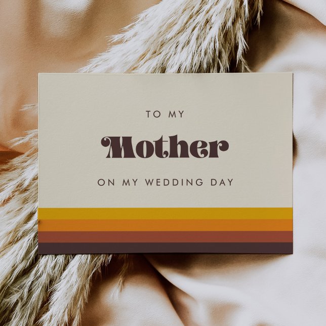 Retro 60s To my mother on my wedding day card (Creator Uploaded)