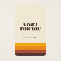 Retro 60s vintage colors gift certificate