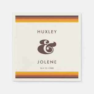 Retro 60s vintage colors wedding napkin