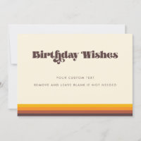 Retro 60s vintage colours Birthday Wishes card