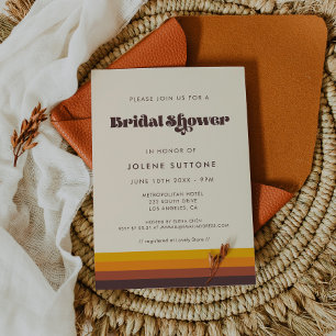 Retro 60s vintage colours Bridal shower Invitation