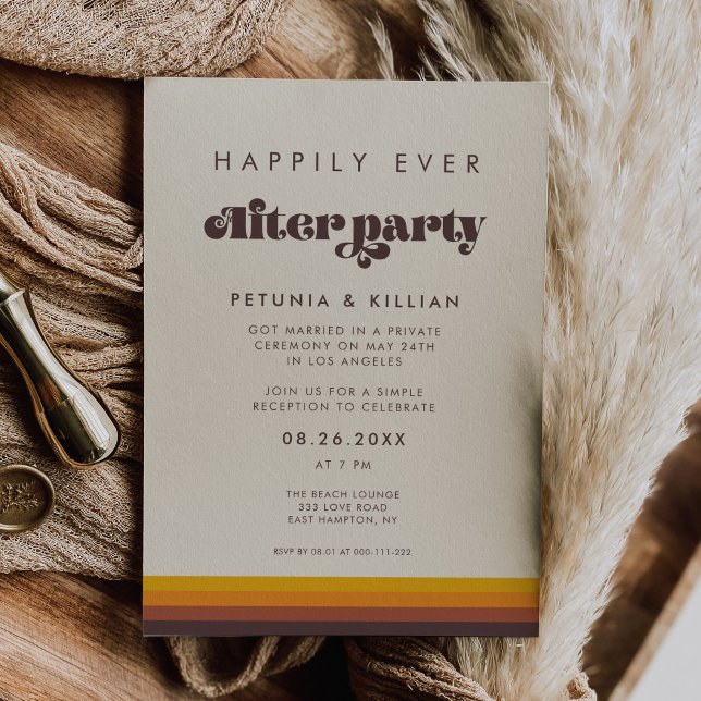 Retro 60s Vintage Happily ever after party Invitation (Creator Uploaded)