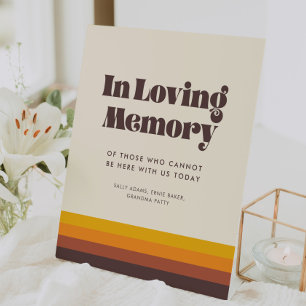 Retro 60s vintage In Loving Memory Wedding Pedestal Sign