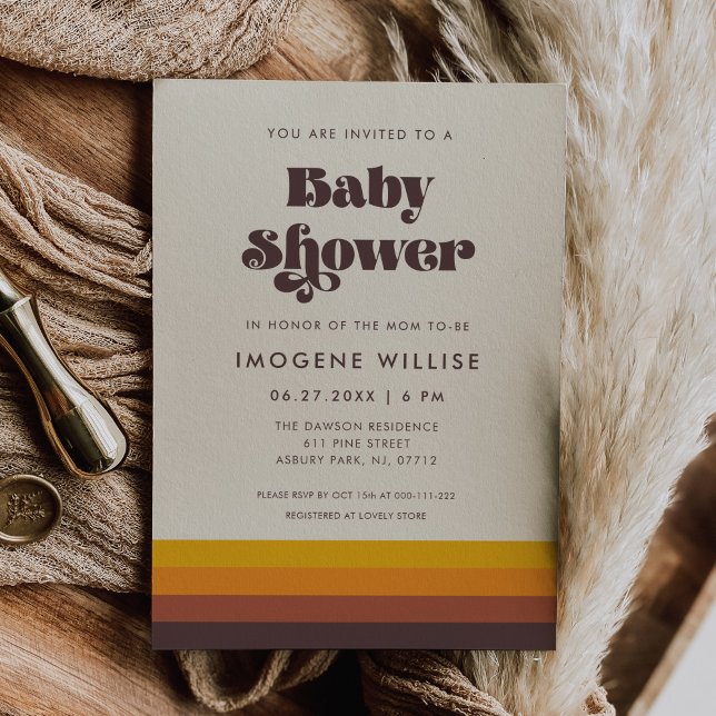 Retro 60s Vintage Mid Century Baby Shower Invitation (Creator Uploaded)