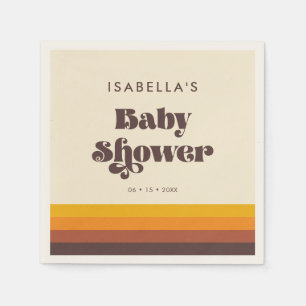 Retro 60s Vintage Mid Century Baby Shower Napkin