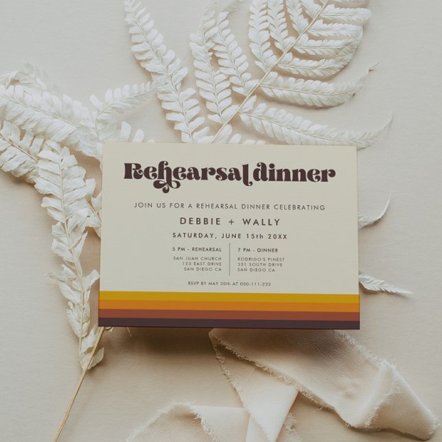 Retro 60s Vintage Mid Century Rehearsal Dinner Invitation (Creator Uploaded)