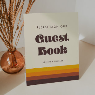 Retro 60s Vintage Mid Century Sign our Guestbook