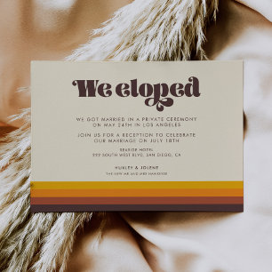 Retro 60s Vintage Mid Century We Eloped Card