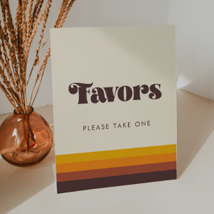 Retro 60s Vintage Mid Century Wedding Favours Pedestal Sign