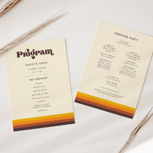 Retro 60s Vintage Mid Century Wedding Programme