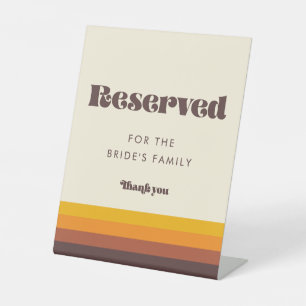 Retro 60s Vintage Mid Century Wedding Reserved Pedestal Sign