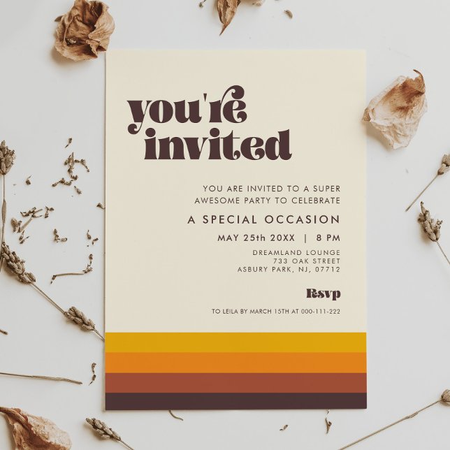 Retro 60s Vintage Mid Century You're invited Invitation (Creator Uploaded)